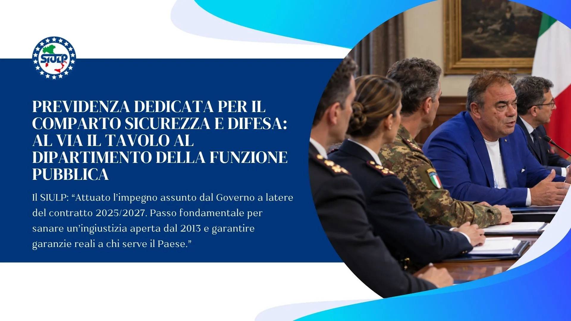Previdenza dedicata per Sicurezza e Difesa: parte il tavolo, si apre la strada per sanare un’ingiustizia dal 2013